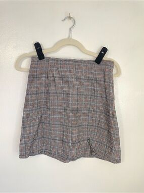American Eagle mini skirt plaid with slit size small